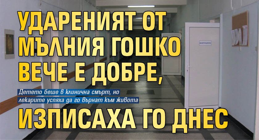 Удареният от мълния Гошко вече е добре, изписаха го днес 