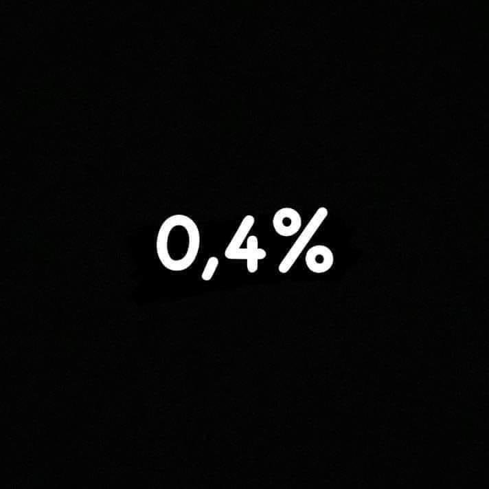 0,4% изписани в бяло на черен фон. С тази цифра