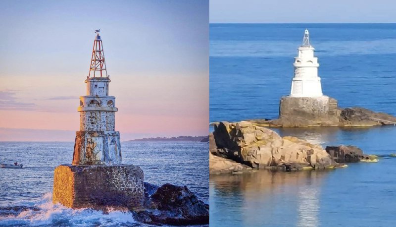 Емблематичният фар на скалите до пристанището на един от най-южните