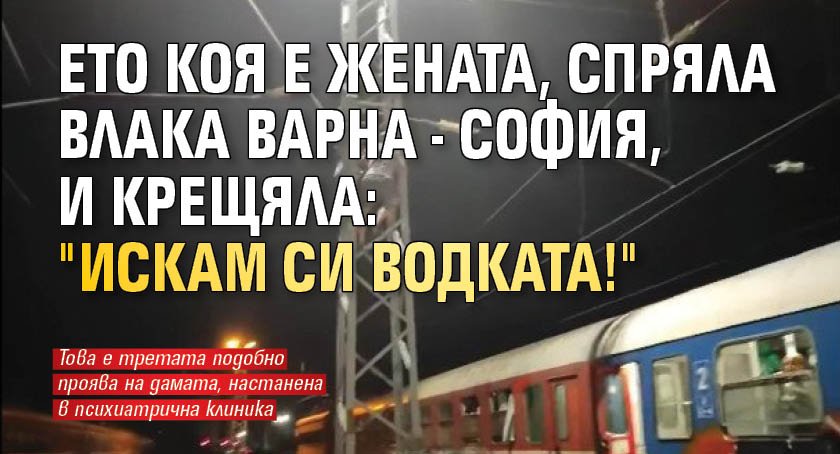 Ето коя е жената, спряла влака Варна - София, и крещяла: "Искам си водката!"