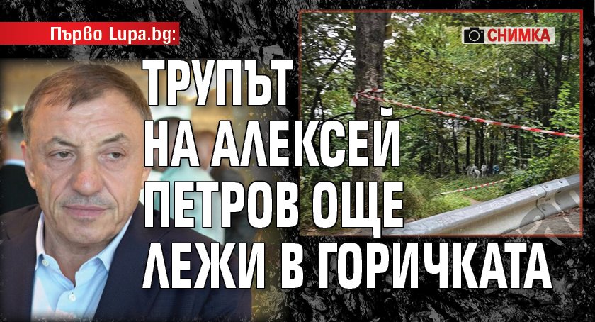 Първо Lupa.bg: Трупът на Алексей Петров още лежи в горичката (снимка)