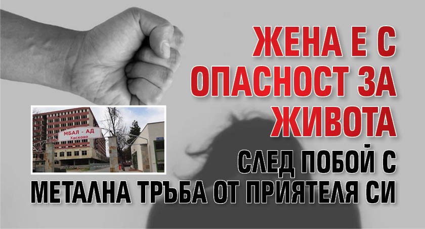 Жена е с опасност за живота след побой с метална тръба от приятеля си