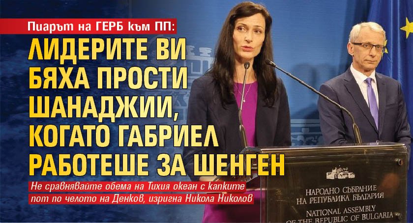 Пиарът на ГЕРБ към ПП: Лидерите ви бяха прости шанаджии, когато Габриел работеше за Шенген 