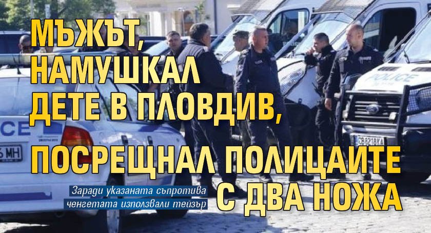 Мъжът, намушкал дете в Пловдив, посрещнал полицаите с два ножа 