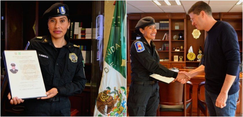 Полицайката от Мексико Аризбет Амбросио, която стана сензация в социалните