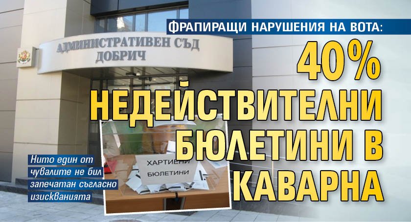 ФРАПИРАЩИ НАРУШЕНИЯ НА ВОТА: 40% недействителни бюлетини в Каварна