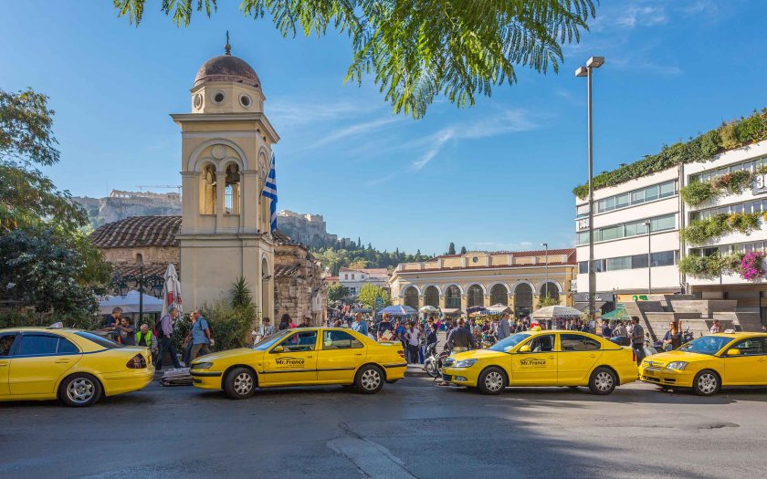 Стачката на таксиметровите шофьори в Гърция, която започна тази сутрин