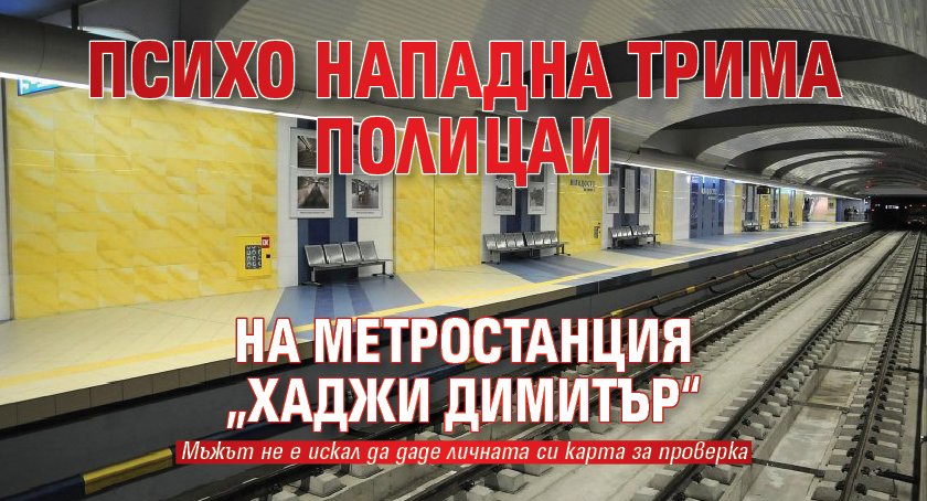 Психо нападна трима полицаи на метростанция „Хаджи Димитър“