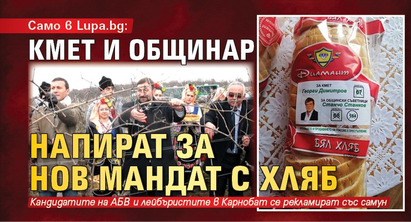 Само в Lupa.bg: Кмет и общинар напират за нов мандат с хляб