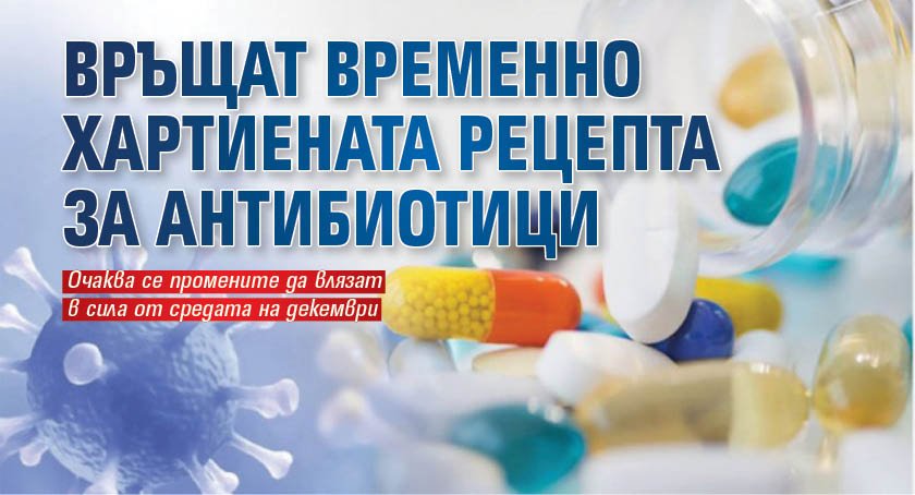 Връщат временно хартиената рецепта за антибиотици