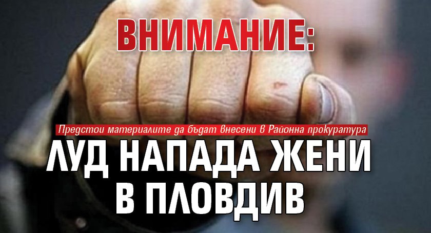 ВНИМАНИЕ: Луд напада жени в Пловдив