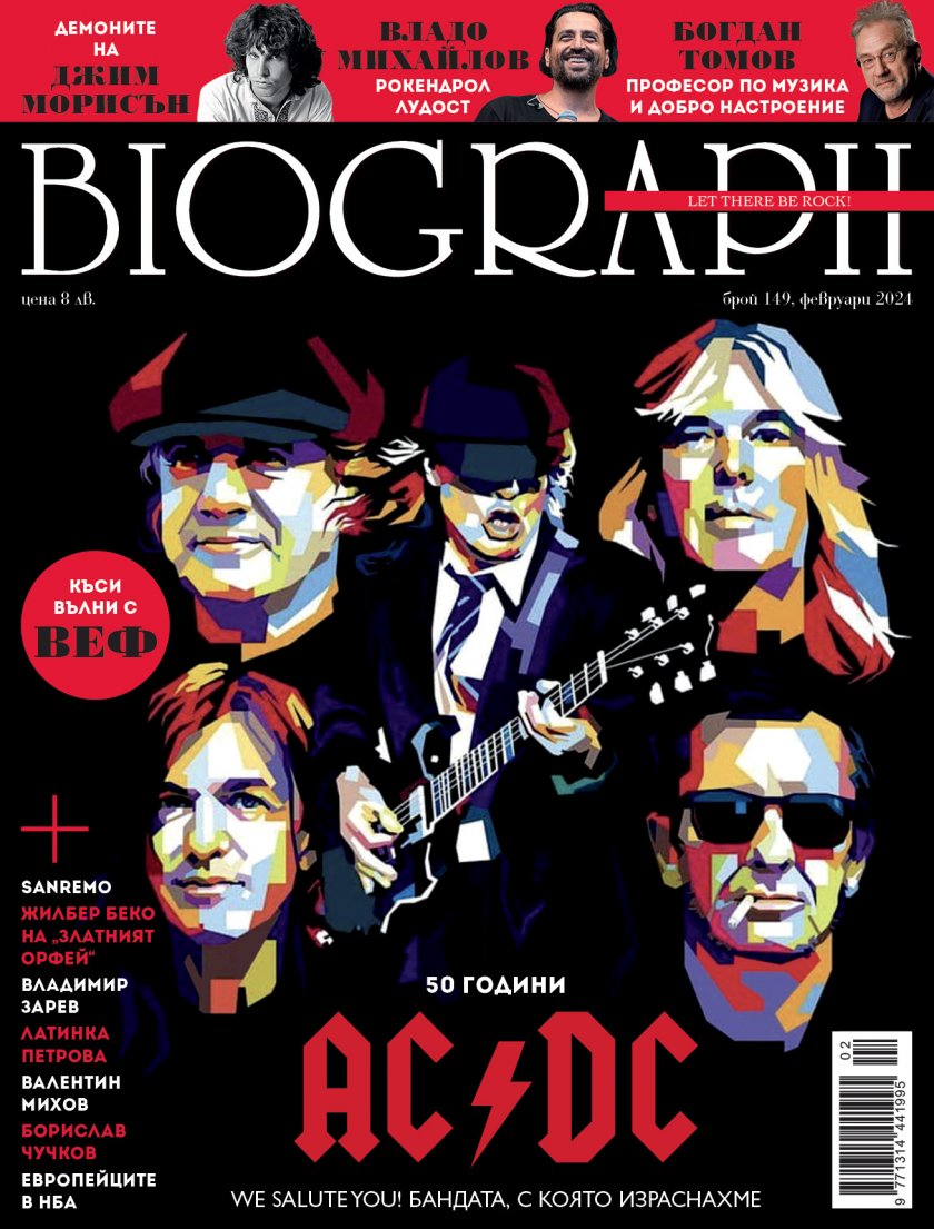 50-годишната история на легендарната група AC/DC е темата от корицата