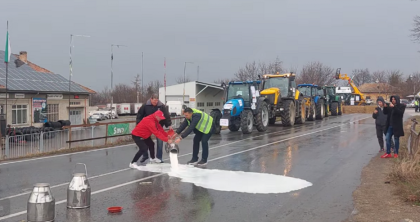 Животновъди изляха 16 тона мляко на пътя Русе - Велико Търново