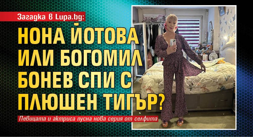 Загадка в Lupa.bg: Нона Йотова или Богомил Бонев спи с плюшен тигър?