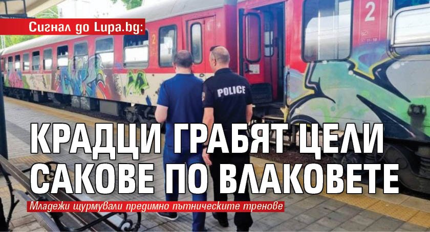 Сигнал до Lupa.bg: Крадци грабят цели сакове по влаковете 
