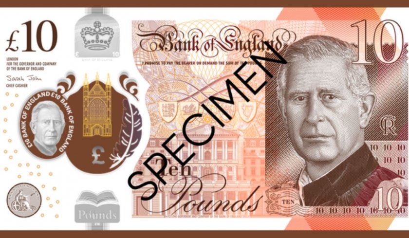 Великобритания показа нова банкнота с образа на крал Чарлз III