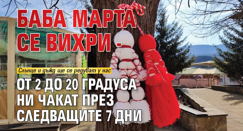 Баба Марта се вихри - от 2 до 20 градуса ни чакат през следващите 7 дни