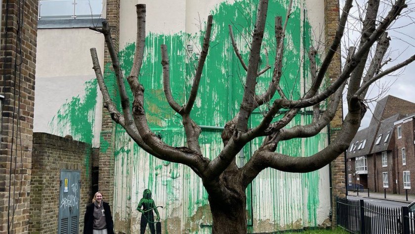 Нов графит на Банкси отправя послание, свързано с околната среда