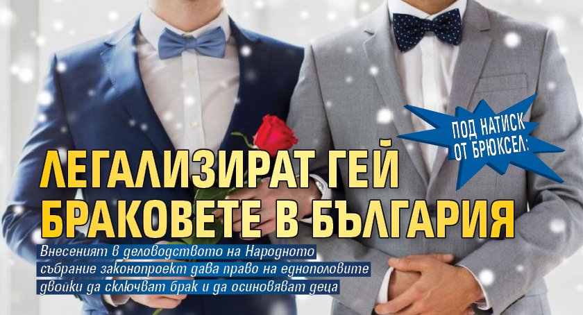 Под натиск от Брюксел: Легализират гей браковете в България