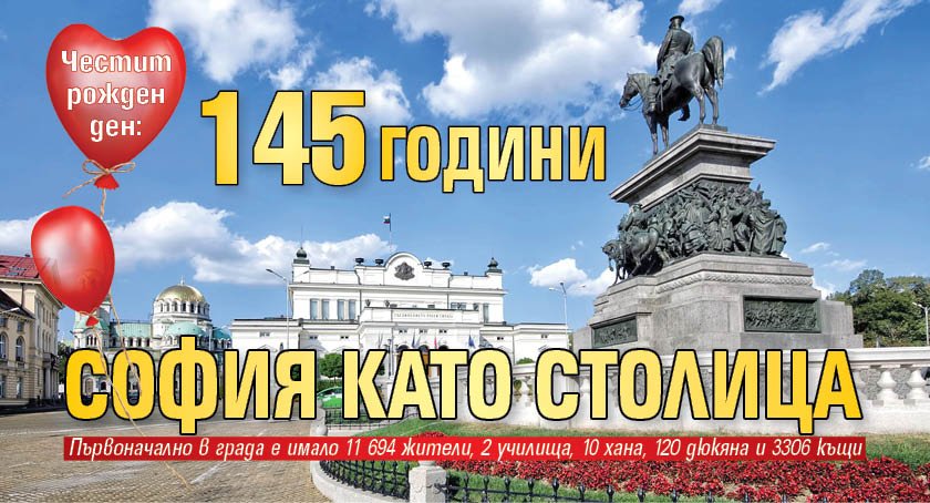Честит рожден ден: 145 години София като столица