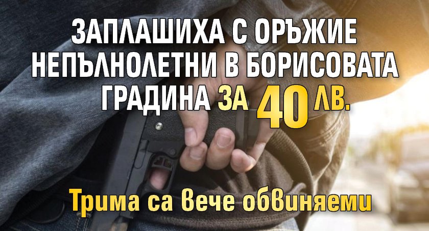 Заплашиха с оръжие непълнолетни в Борисовата градина за 40 лв.