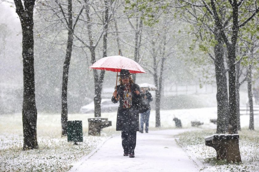 Снимка: Бурята Рената донесе сняг в Румъния