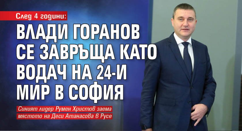 След 4 години: Влади Горанов се завръща като водач на 24-и МИР в София