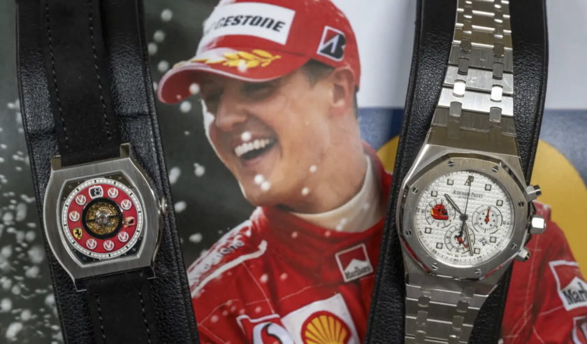 Часовници, принадлежащи на великия пилот от Формула 1 Михаел Шумахер,