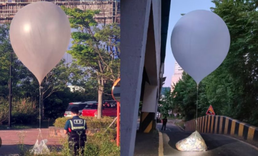 Северна Корея спира временно да обсипва Южна Корея с балони с боклук