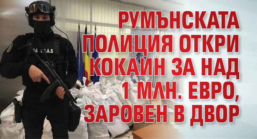 Румънската полиция откри кокаин за над 1 млн. евро, заровен в двор
