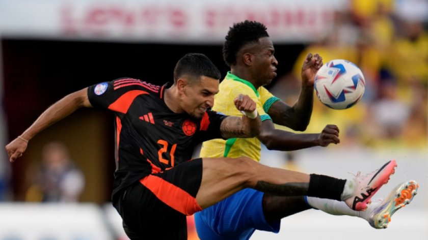 Петкратният световен шампион Бразилия завърши наравно 1:1 с Колумбия в