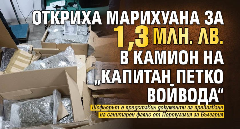 Откриха марихуана за 1,3 млн. лв. в камион на „Капитан Петко войвода“ (СНИМКИ)