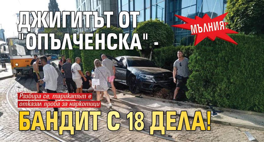 МЪЛНИЯ: Джигитът от "Опълченска" - бандит с 18 дела!