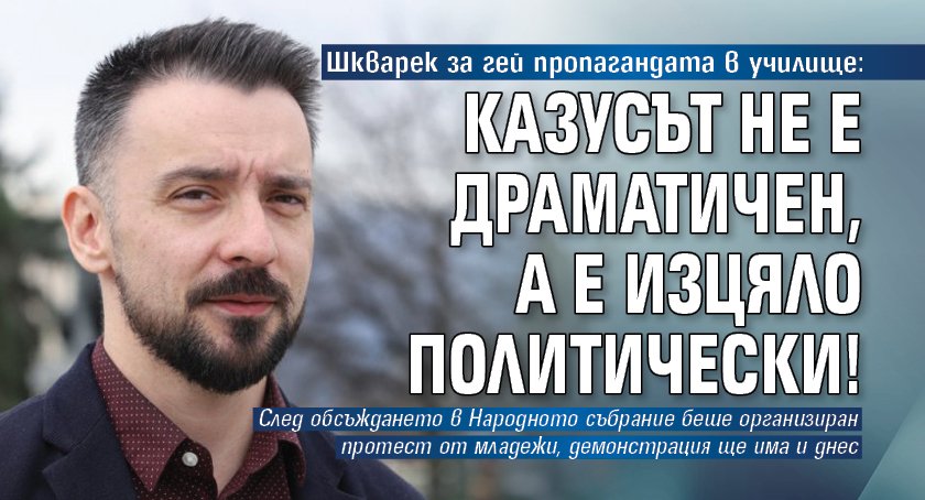 Шкварек за гей пропагандата в училище: Казусът не е драматичен, а е изцяло политически!