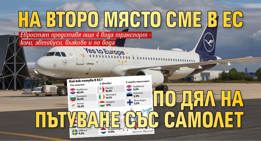 На второ място сме в ЕС по дял на пътуване със самолет