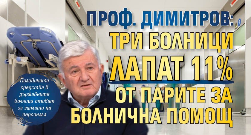 Проф. Димитров: Три болници лапат 11% от парите за болнична помощ