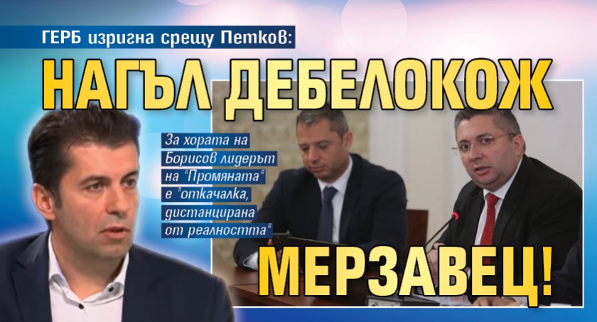 ГЕРБ изригна срещу Петков: Нагъл дебелокож мерзавец! 