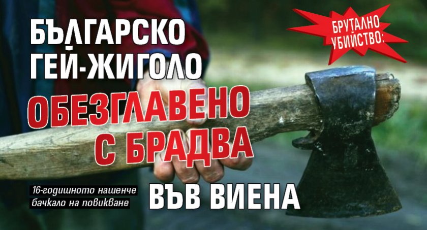 Брутално убийство: Българско гей-жиголо обезглавено с брадва във Виена