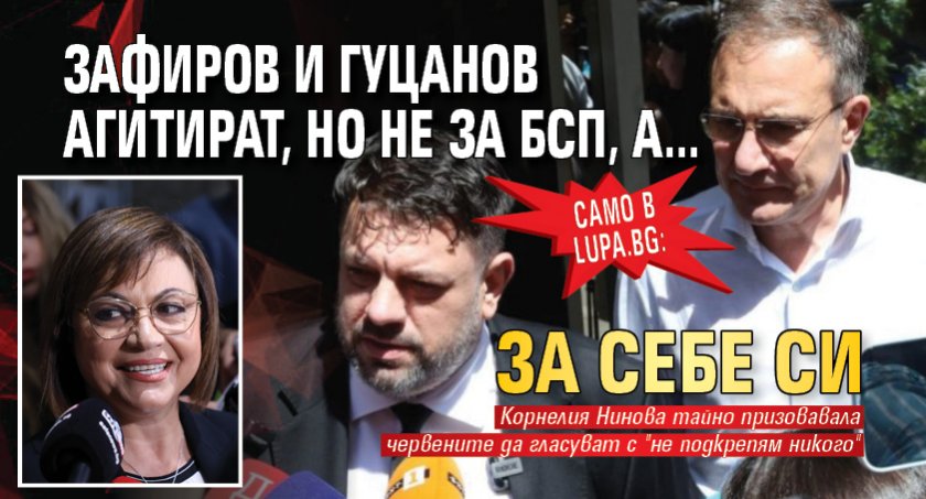 Само в Lupa.bg: Зафиров и Гуцанов агитират, но не за БСП, а... за себе си 