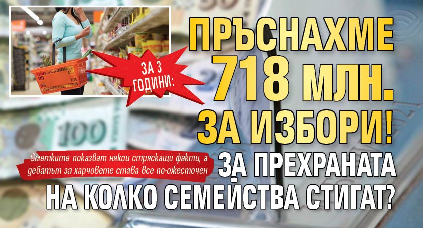 ЗА 3 ГОДИНИ: Пръснахме 718 млн. за избори! За прехраната на колко семейства стигат?