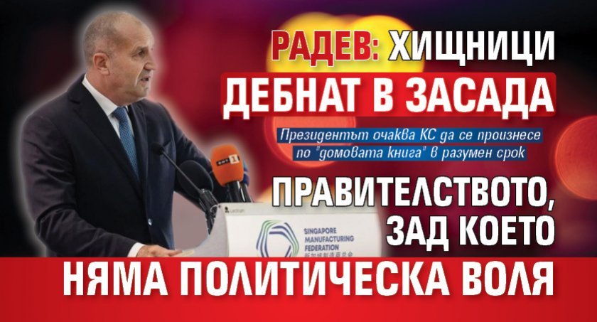 Радев: Хищници дебнат в засада правителството, зад което няма политическа воля 