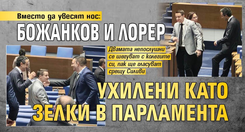 Вместо да увесят нос: Божанков и Лорер ухилени като зелки в парламента