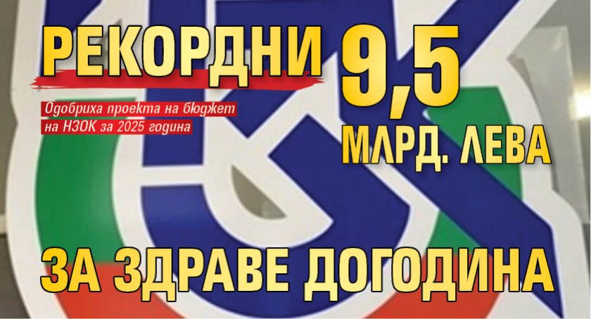 Рекордни 9,5 млрд. лева за здраве догодина