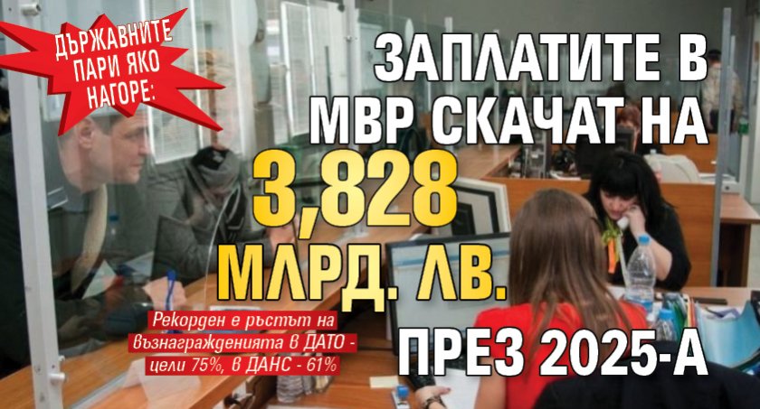 Държавните пари яко нагоре: Заплатите в МВР скачат на 3,828 млрд. лв. през 2025-а 