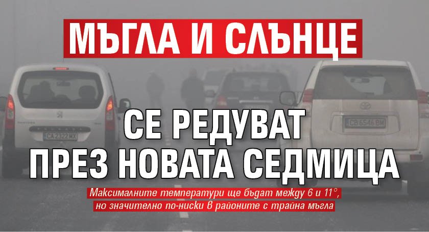 Мъгла и слънце се редуват през новата седмица