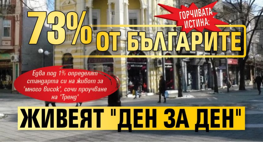 ГОРЧИВАТА ИСТИНА: 73% от българите живеят "ден за ден"