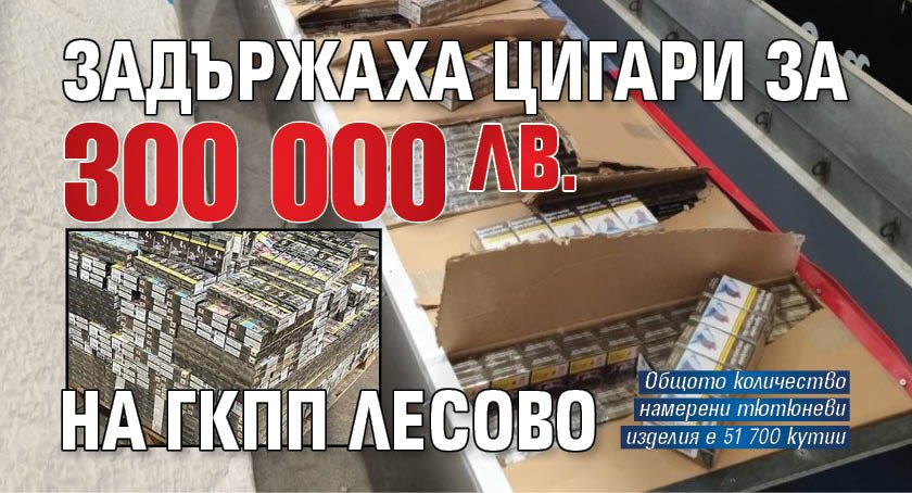 Задържаха цигари за 300 000 лв. на ГКПП Лесово