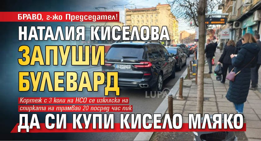 БРАВО, г-жо Председател! Наталия Киселова запуши булевард да си купи кисело мляко