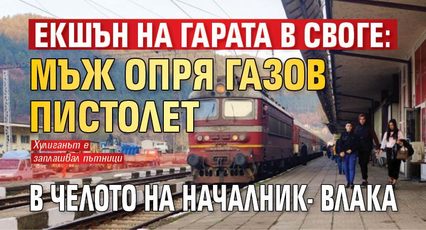 Екшън на гарата в Своге: Мъж опря газов пистолет в челото на началник- влака