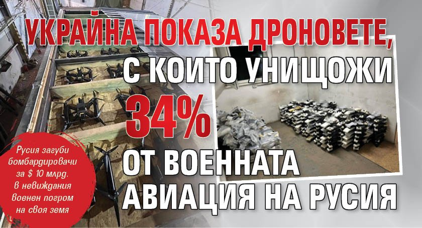 Украйна показа дроновете, с които унищожи 34% от военната авиация на Русия (СНИМКИ)